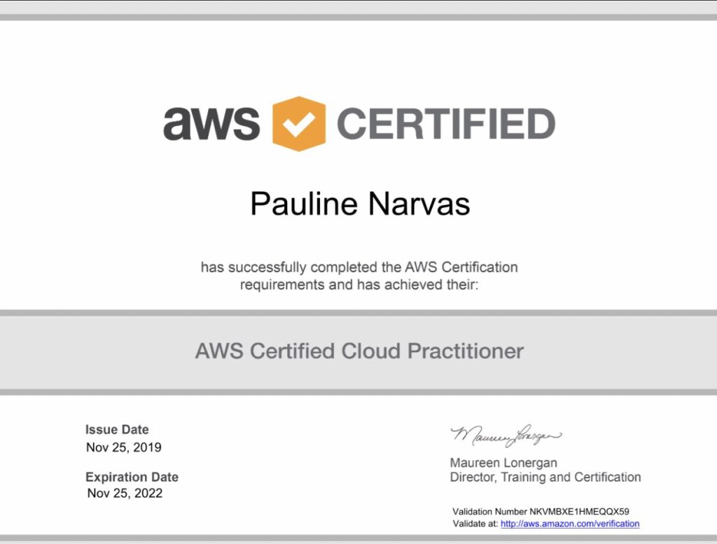 My AWS certification