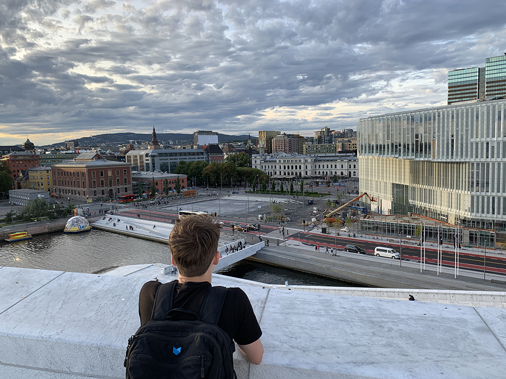 Matt looking over the view of Oslo